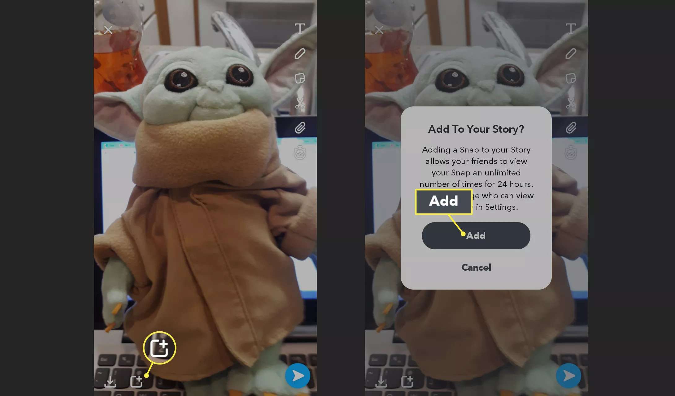 Adicione um piscar de olhos à sua história do Snapchat