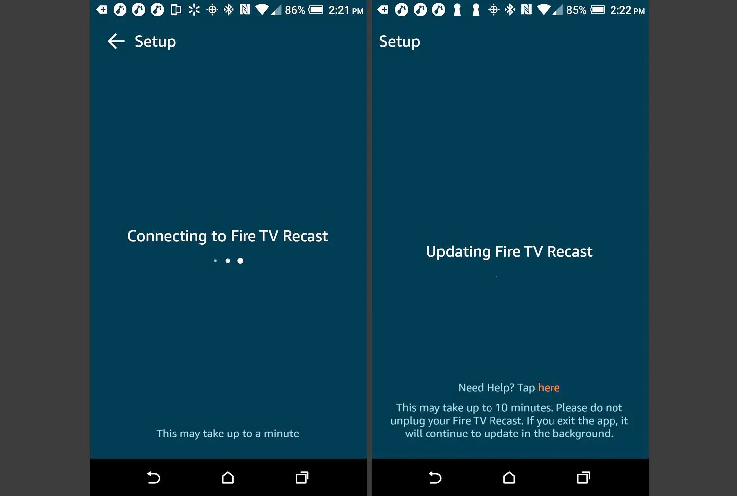 Aplicativo Fire TV - Recast conectar e atualizar