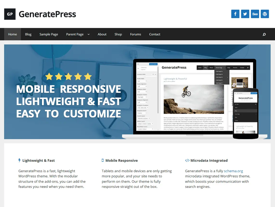 Tema WordPress GeneratePress