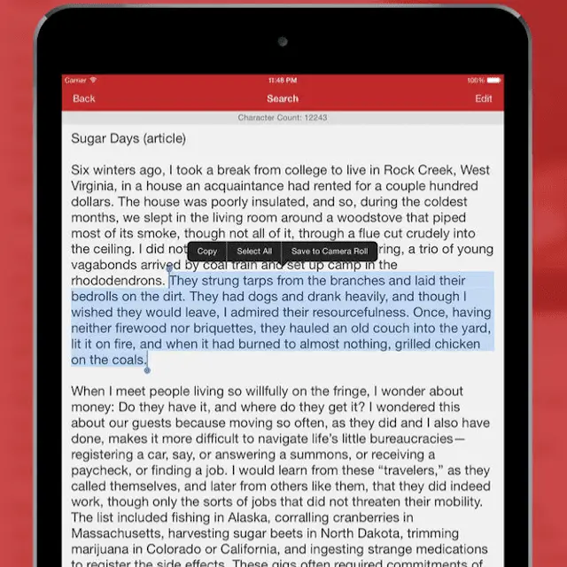 Captura de tela de notas simples para iPad por Ultimate por Sadah Software Solutions, LLC
