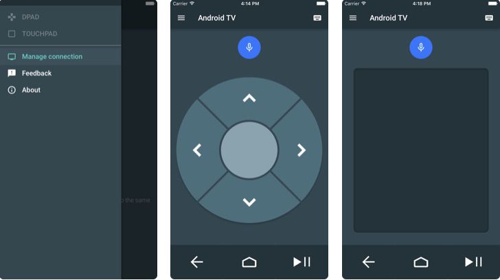 Aplicativo de controle remoto da Android TV para iOS