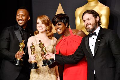 Mahershala Ali, Emma Stone, Viola Davis e Casey Affleck no Oscar em 2017