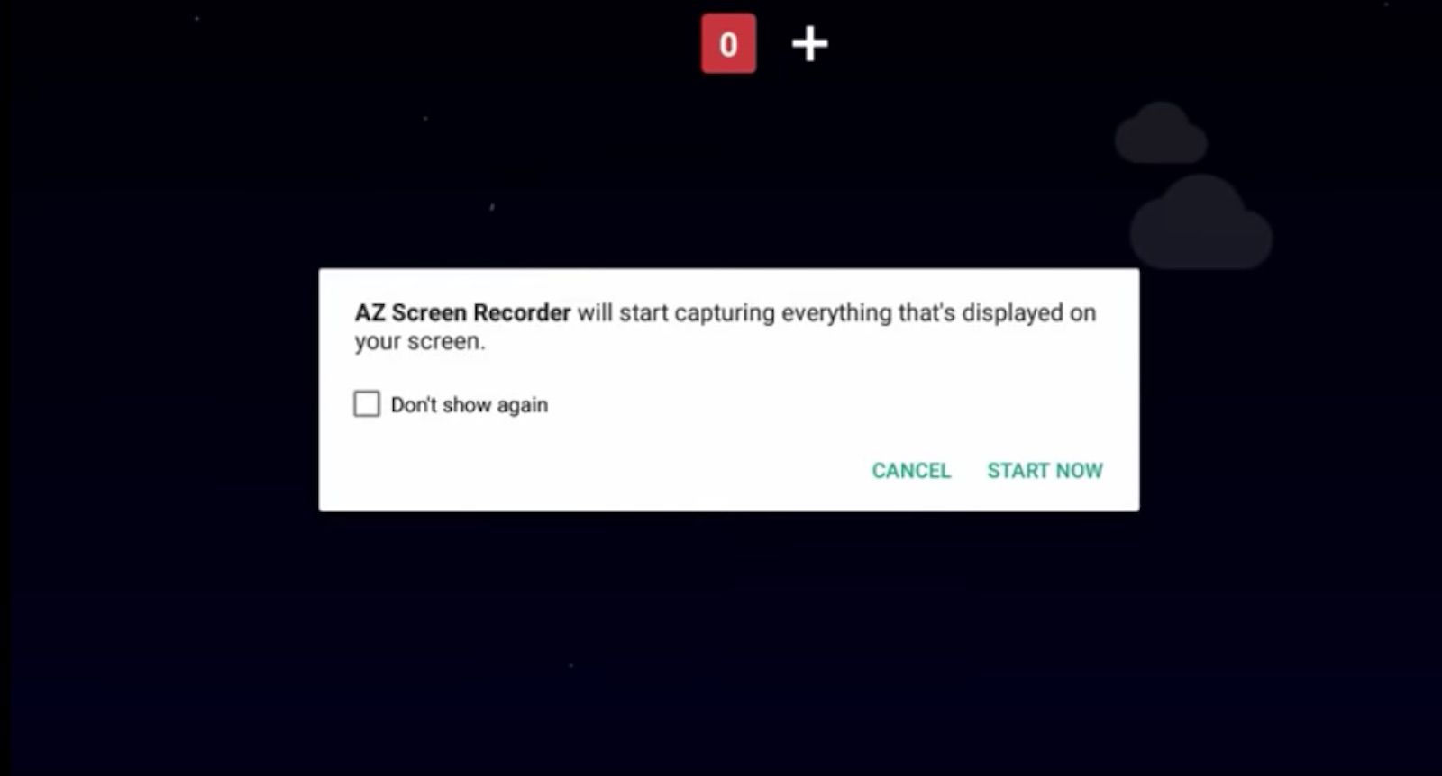Uma captura de tela do aplicativo AZ Recorder para Android.