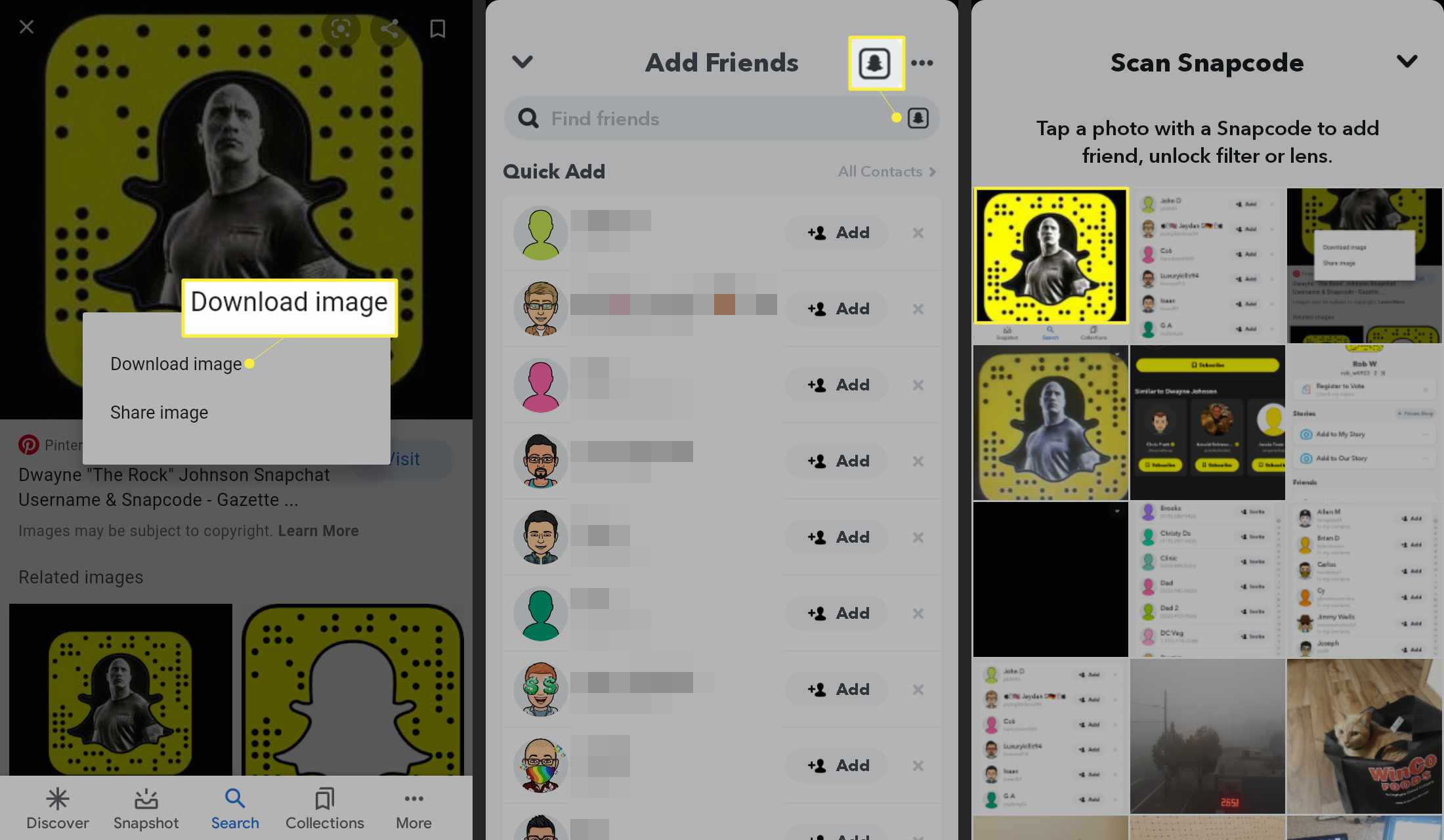 Encontre alguém no Snapchat enviando um snapcode