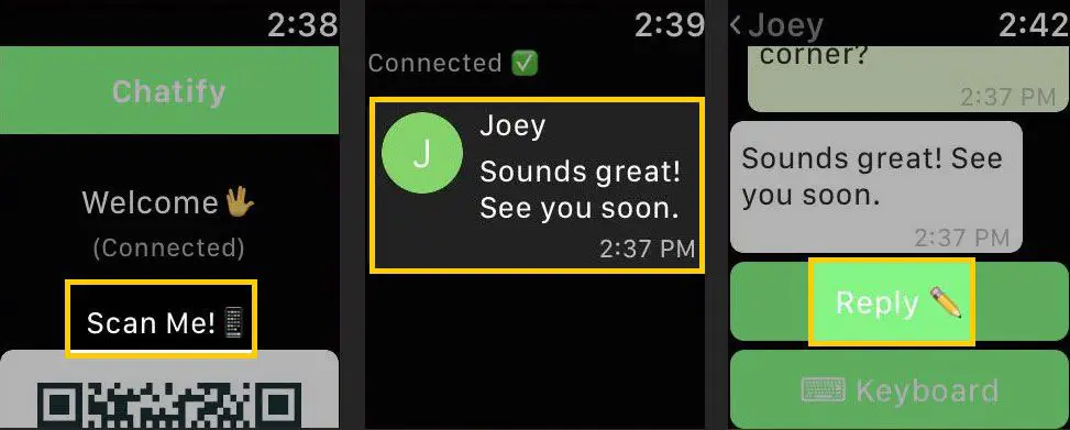 Mensagens do WhatsApp em um Apple Watch via Chatify