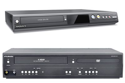 Gravador de DVD / HDD Magnavox MDR-865H (superior) - Gravador de DVD / VCR Funai DV220FX4 (inferior)