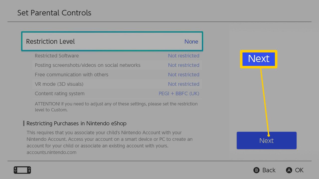 O processo de configuração do Nintendo Switch Parental Controls
