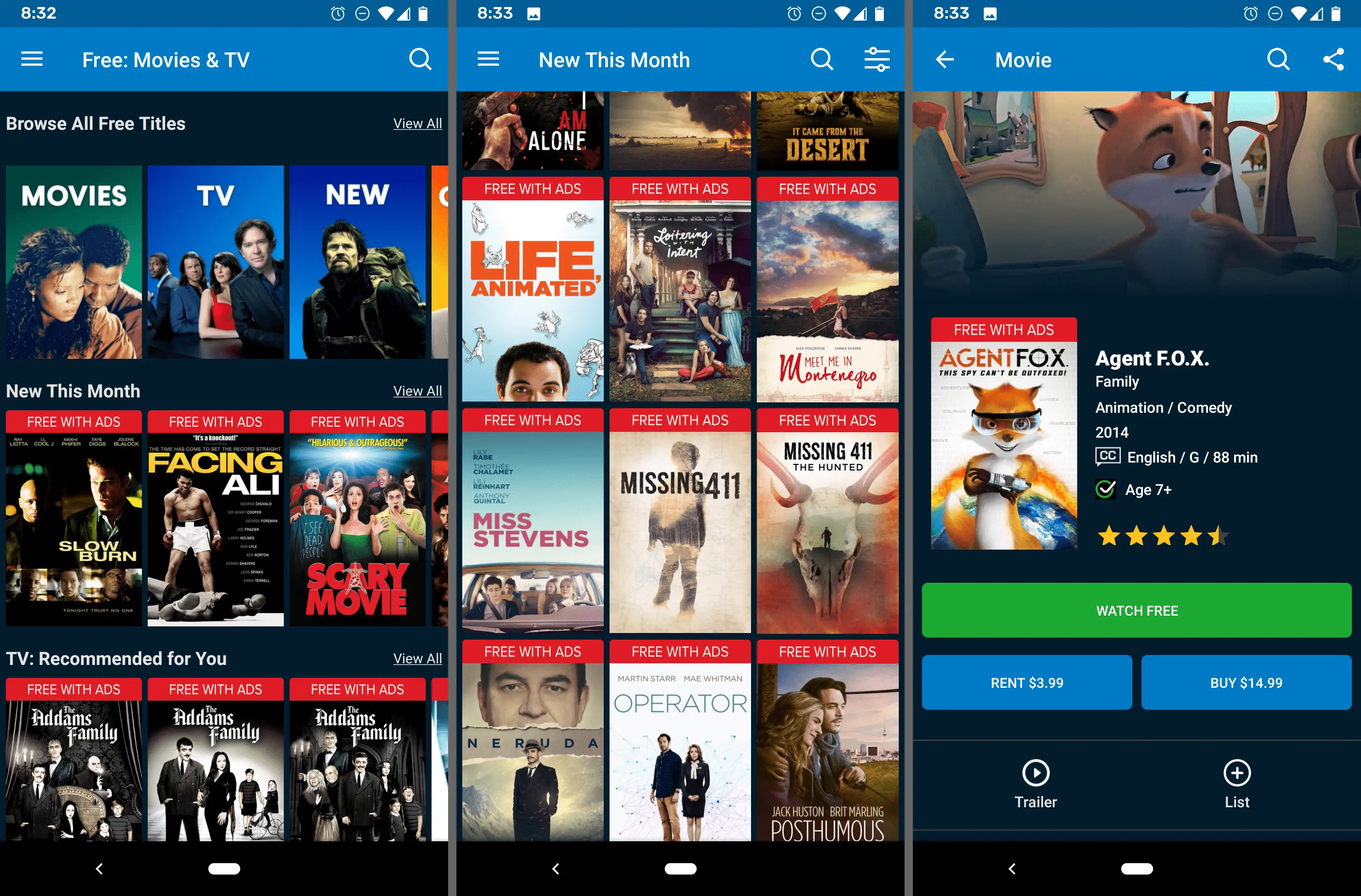 Aplicativo de filmes gratuito Vudu para Android
