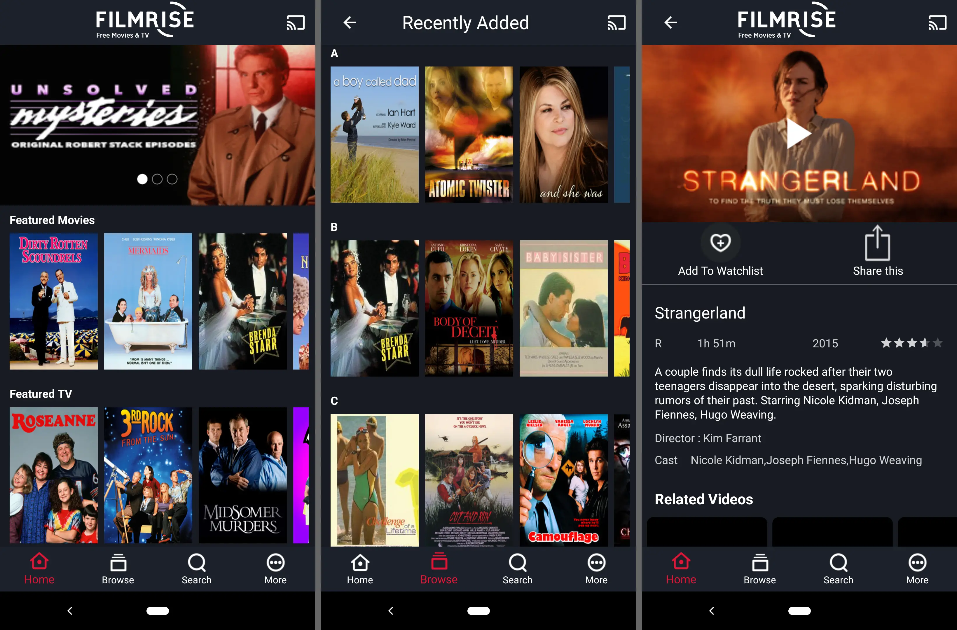 Aplicativo de streaming de filme para Android