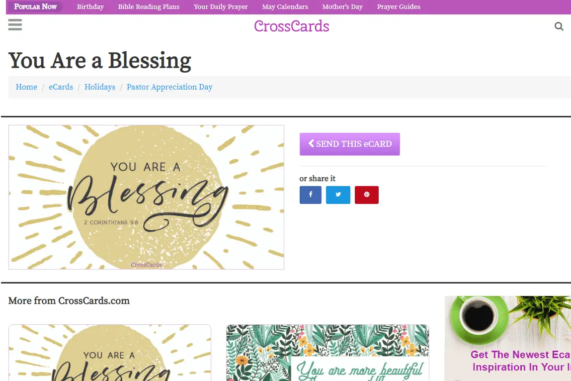 Cartão eletrônico de Você é uma bênção do site gratuito de cartões eletrônicos CrossCards
