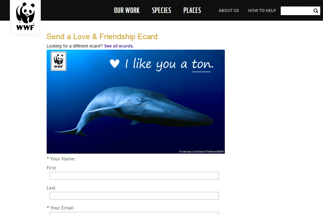 Como você, uma tonelada de ecard do site de ecard gratuito WWF
