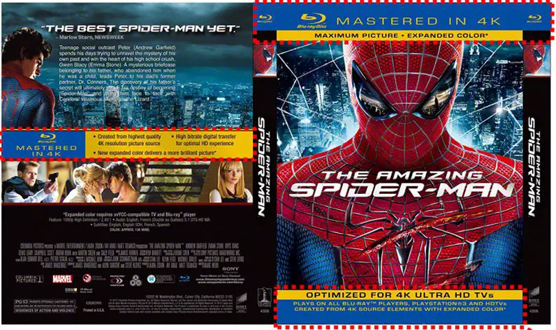 Sony Masterizado em Blu-ray Disc 4K do filme The Amazing Spider-Man