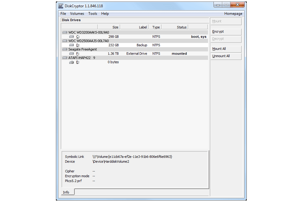 DiskCryptor v1.1.846.118 no Windows 7