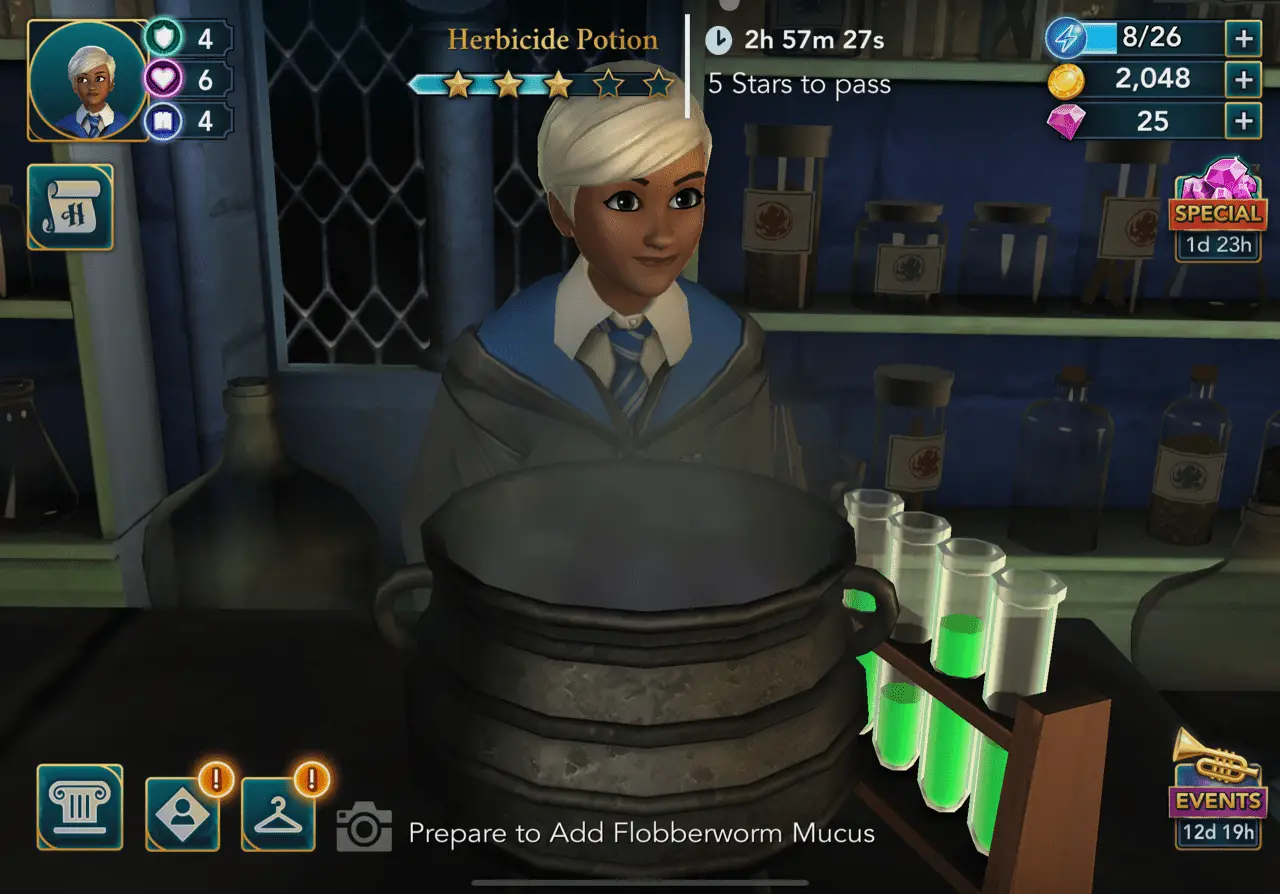 Personagem de estudante criada pelo jogador em Harry Potter: o mistério de Hogwarts