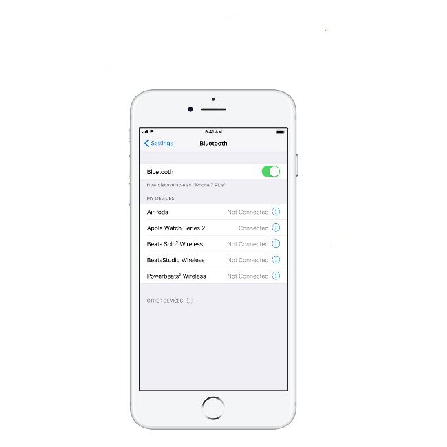 Tela Bluetooth no iOS