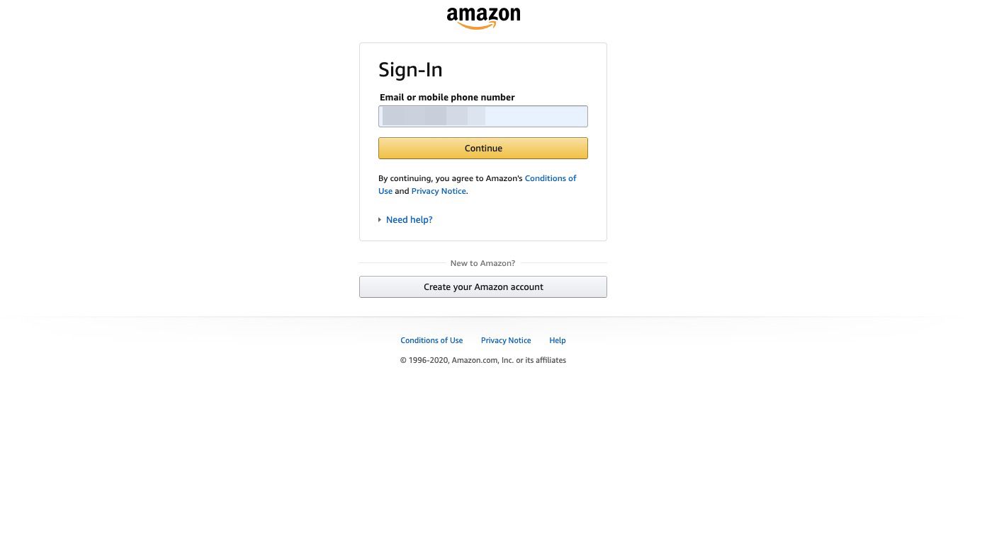 Navegue até Amazon.com em um navegador da web e faça login em sua conta.