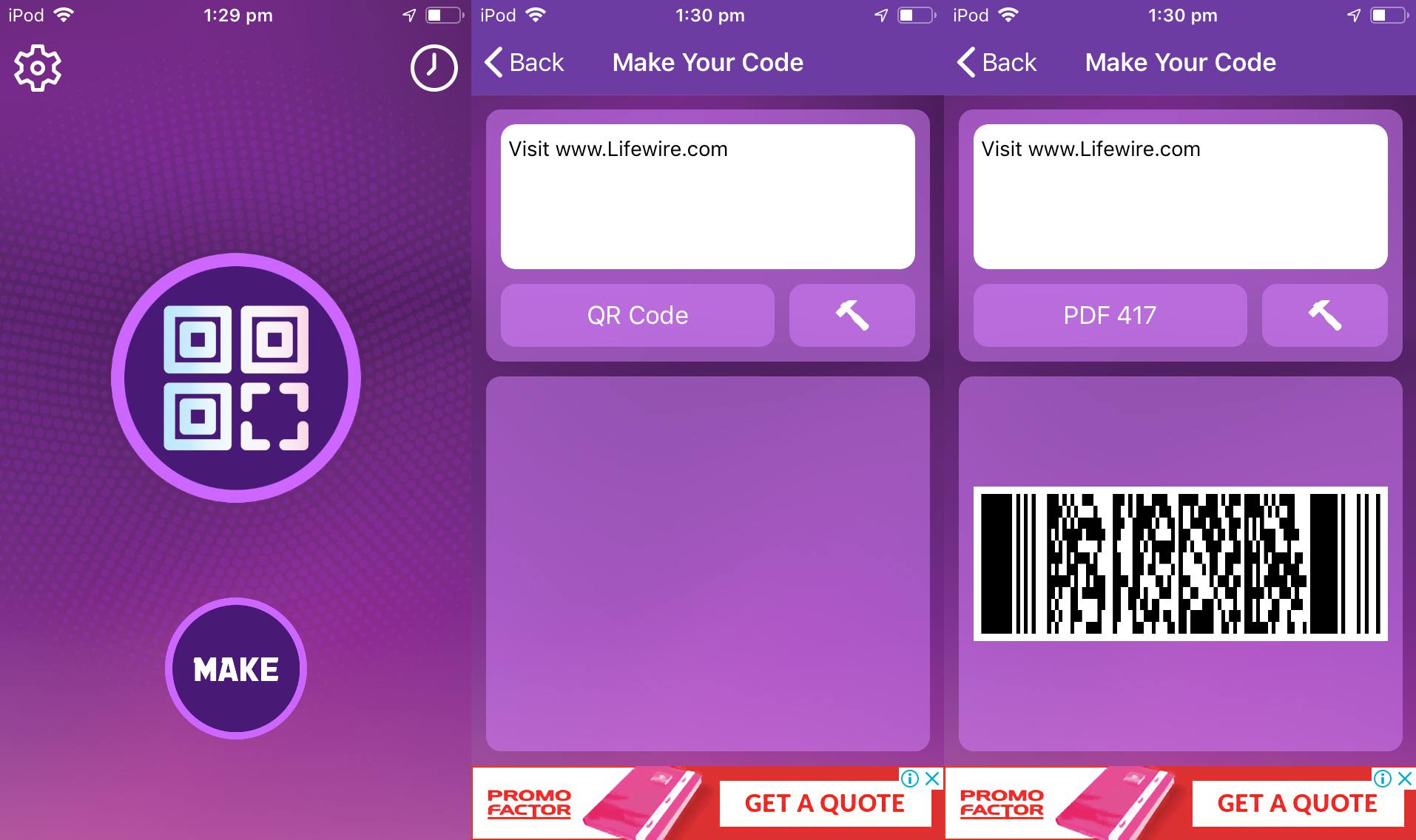 Leitor de código QR: aplicativo Barcode Maker iOS