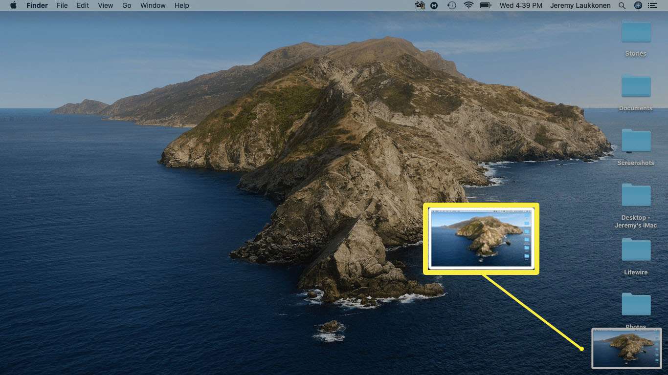 Um exemplo de captura de tela em um Mac.