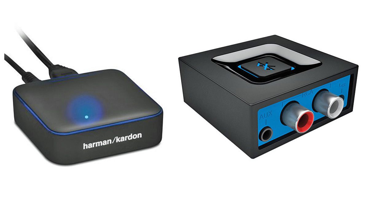 Receptores de áudio Harmon Kardon BTA-10 e Logitech Bluetooth