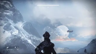 Um Guardião observa uma paisagem extensa em Destiny 2