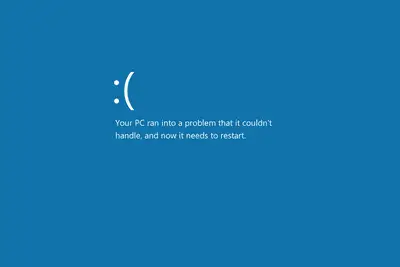 Imagem de uma tela azul da morte (BSOD) no Windows 10