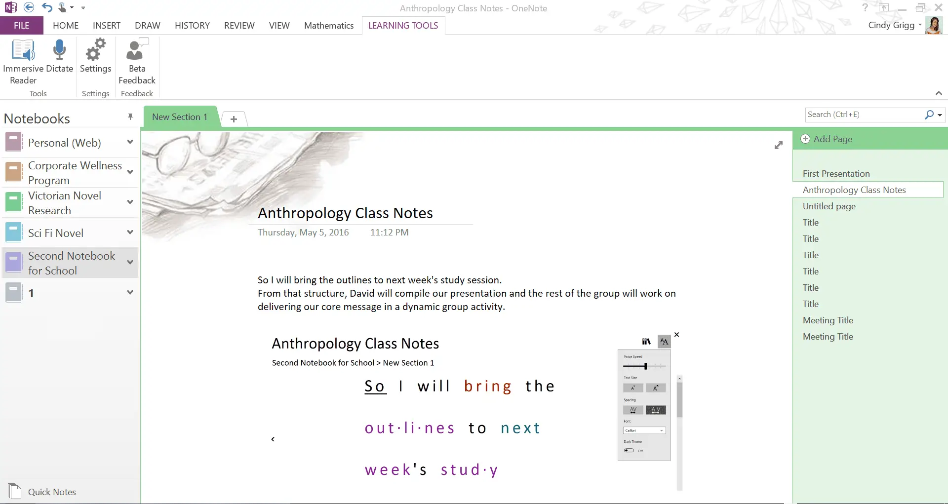 Suplemento de ferramentas de aprendizagem de escrita e leitura grátis para Microsoft OneNote
