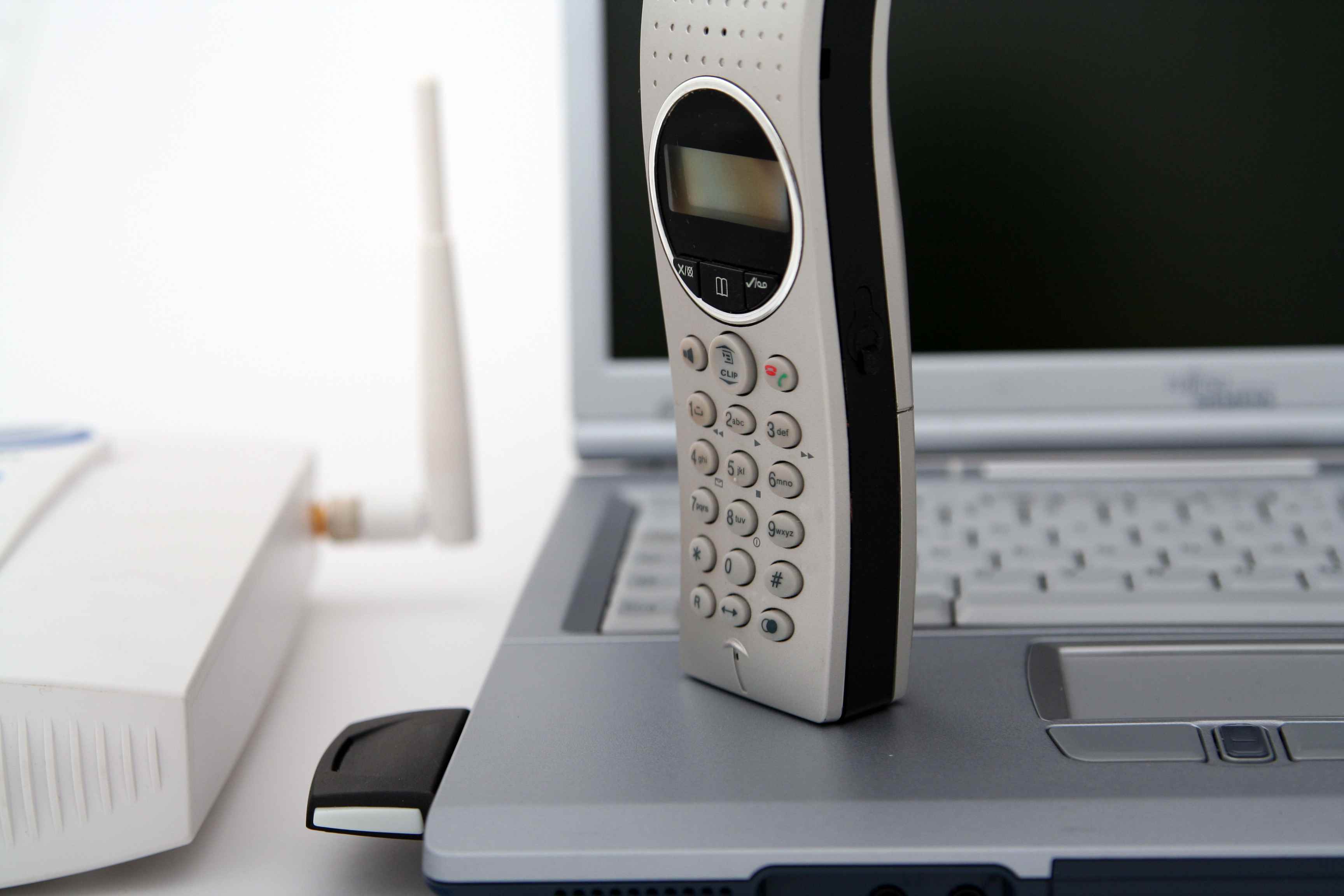 Equipamento de VoIP Roteador LAN sem fio e telefone