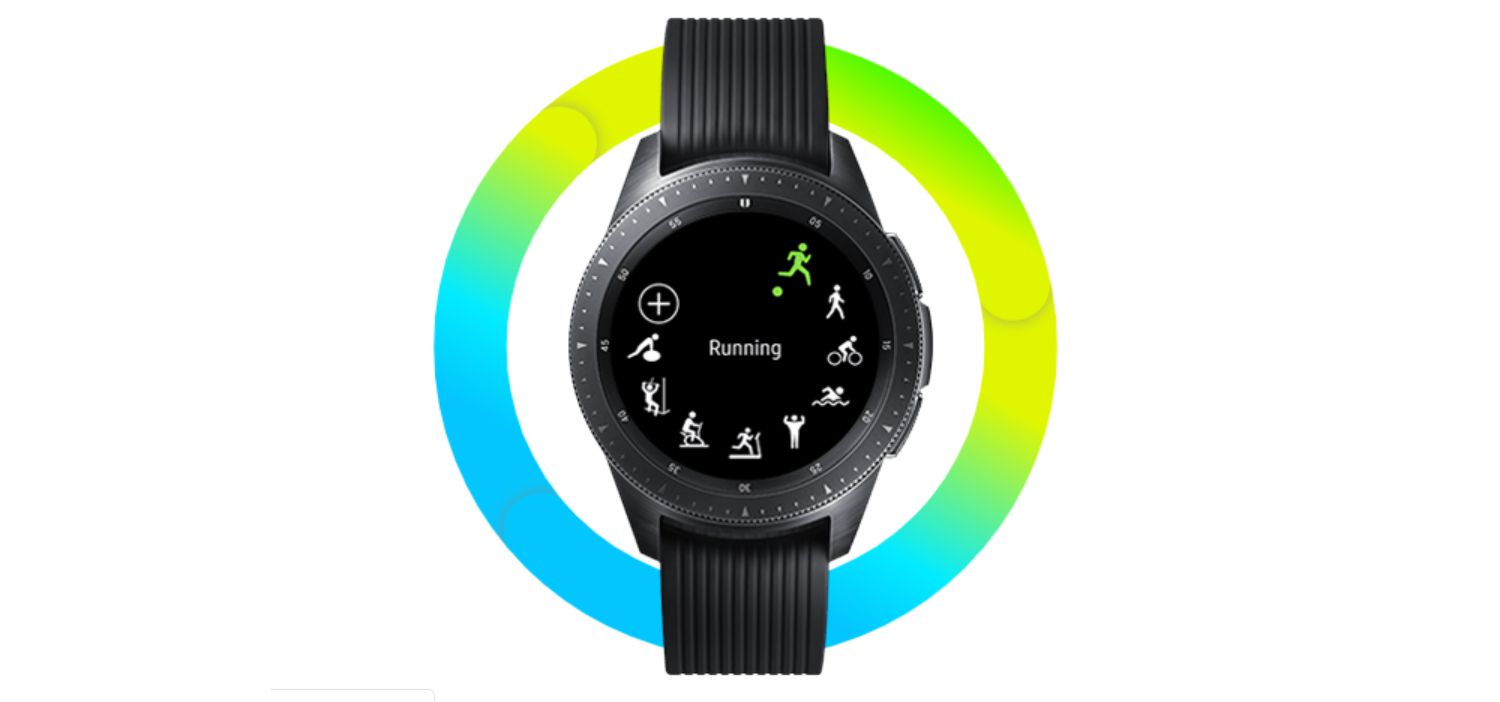 Tela Samsung Galaxy Watch com tela de fitness