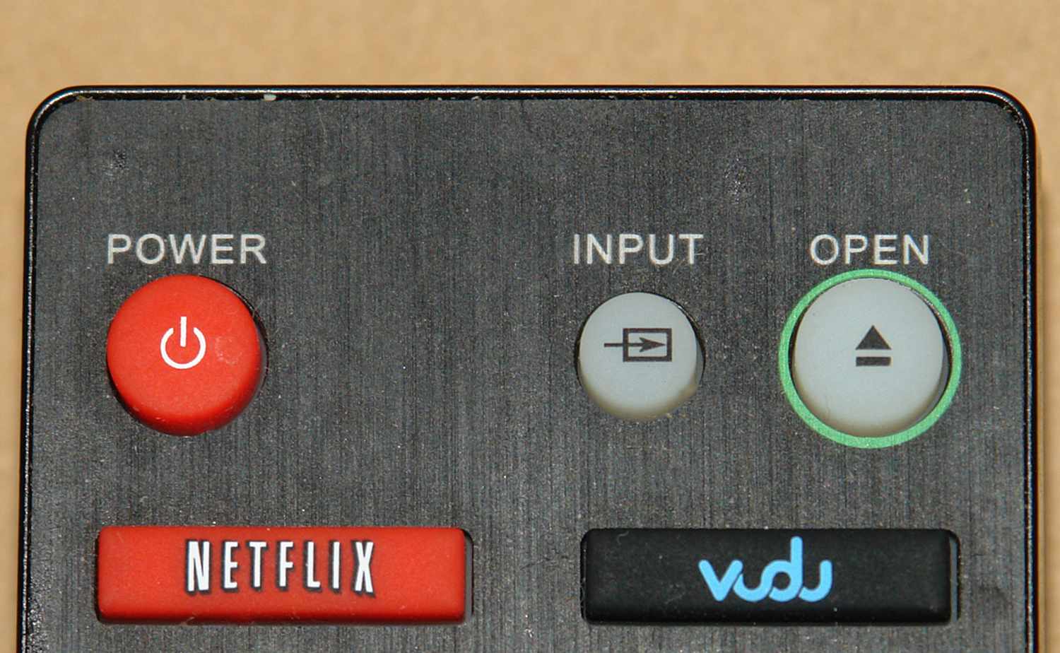 Botões Netflix e Vudu no controle remoto