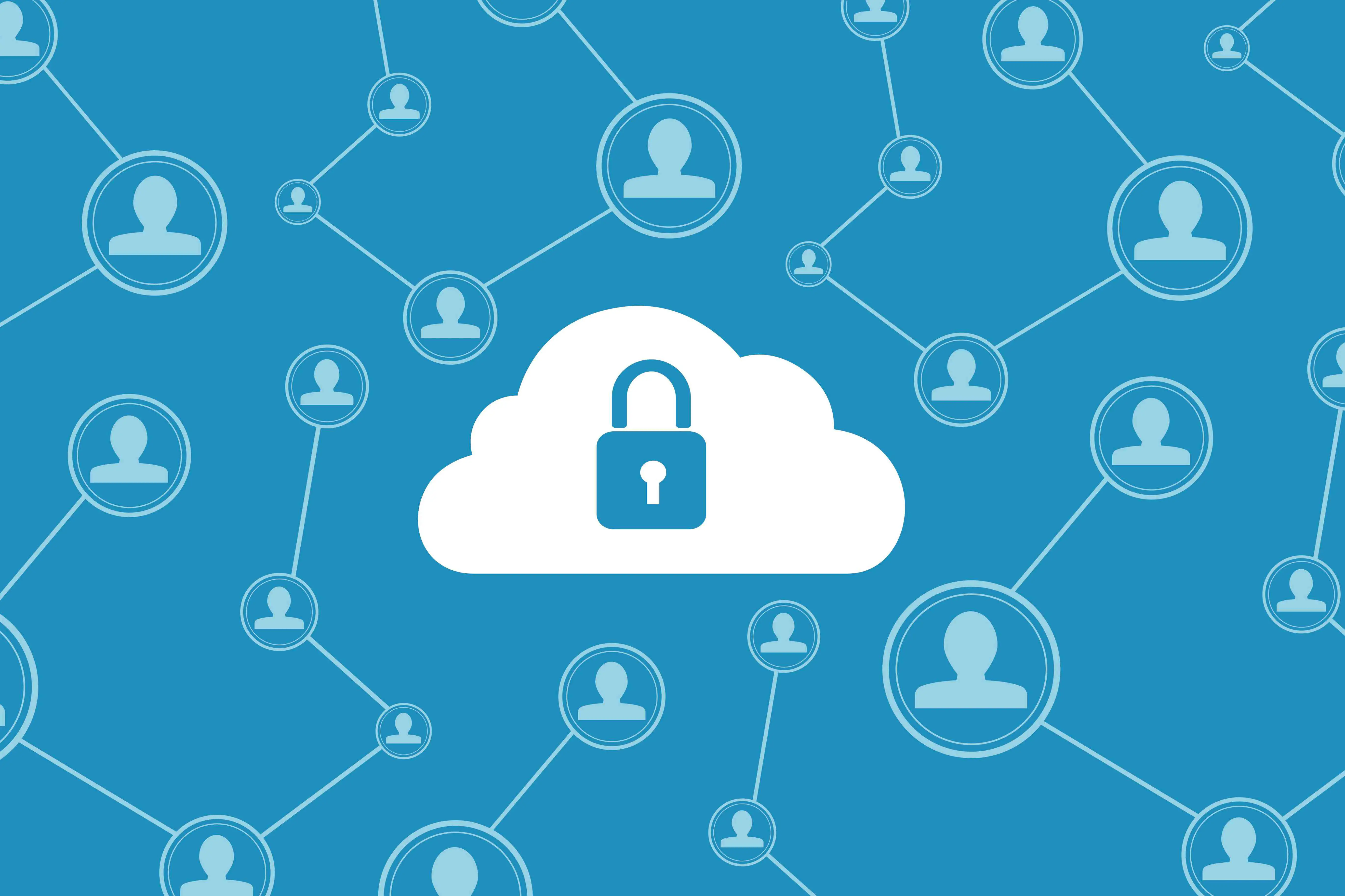 Imagem de um cadeado em uma nuvem, representando a segurança estilo VPN na Internet