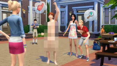 Um sim surpreende seus vizinhos no The Sims