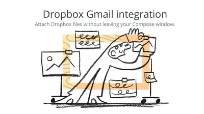 Captura de tela do desenho de integração do Dropbox com Gmail